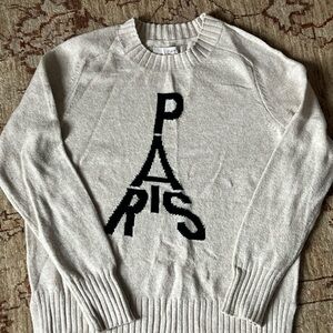 LOFT Cream Sweater with Black Paris Design